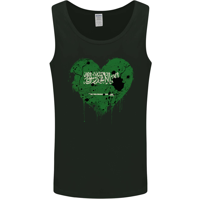 Love Saudi Arabia Flag Arabian Day Football Mens Vest Tank Top Black