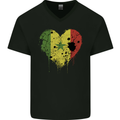 Love Senegal Flag Senegalese Day Football Mens V-Neck Cotton T-Shirt Black