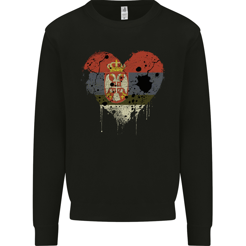 Love Serbia Flag Serbia Day Football Mens Sweatshirt Jumper Black