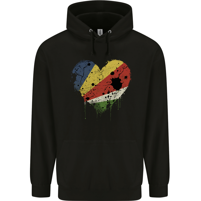 Love Seychelles Flag Seychellois Day Football Childrens Kids Hoodie Black