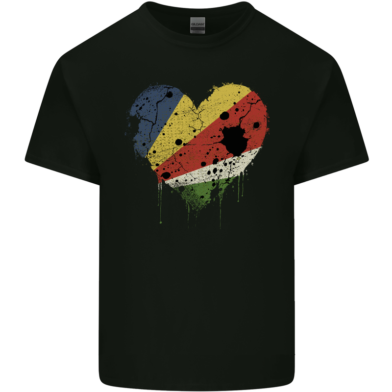 Love Seychelles Flag Seychellois Day Football Kids T-Shirt Childrens Black