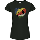 Love Seychelles Flag Seychellois Day Football Womens Petite Cut T-Shirt Black