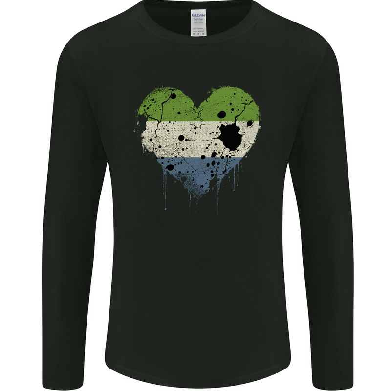 Love Sierra Leone Flag Leonian Day Football Mens Long Sleeve T-Shirt Black