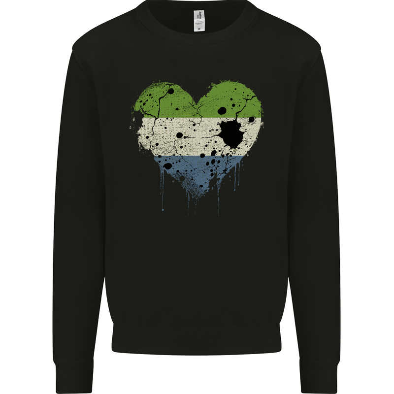 Love Sierra Leone Flag Leonian Day Football Mens Sweatshirt Jumper Black