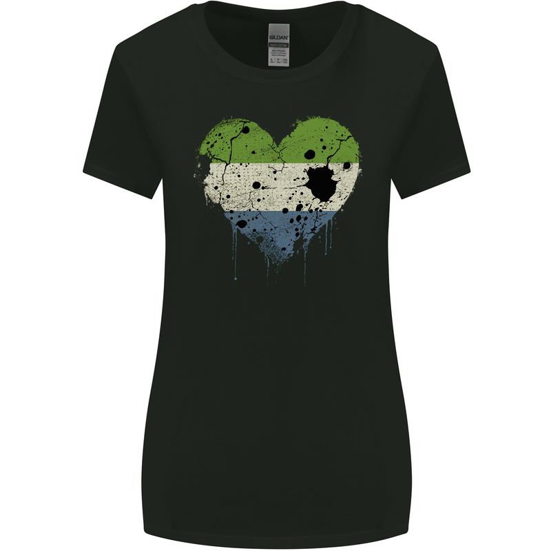 Love Sierra Leone Flag Leonian Day Football Womens Wider Cut T-Shirt Black