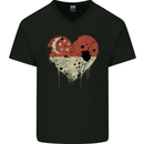 Love Singapore Flag Singaporean Day Football Mens V-Neck Cotton T-Shirt Black