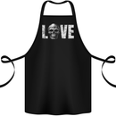 Love Skull Halloween Anti Valentines Day Cotton Apron 100% Organic Black