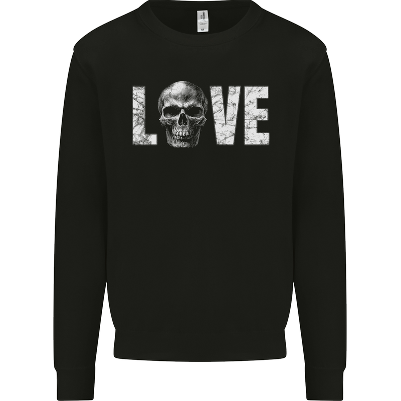 Love Skull Halloween Anti Valentines Day Mens Sweatshirt Jumper Black