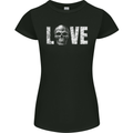 Love Skull Halloween Anti Valentines Day Womens Petite Cut T-Shirt Black