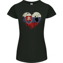 Love Slovakia Flag Slovakia Day Football Womens Petite Cut T-Shirt Black
