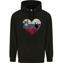 Love Slovenia Flag Slovenian Day Football Childrens Kids Hoodie Black