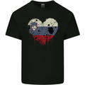 Love Slovenia Flag Slovenian Day Football Kids T-Shirt Childrens Black