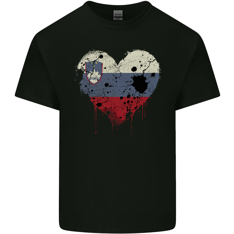 Love Slovenia Flag Slovenian Day Football Kids T-Shirt Childrens Black