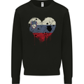 Love Slovenia Flag Slovenian Day Football Mens Sweatshirt Jumper Black