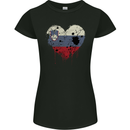 Love Slovenia Flag Slovenian Day Football Womens Petite Cut T-Shirt Black
