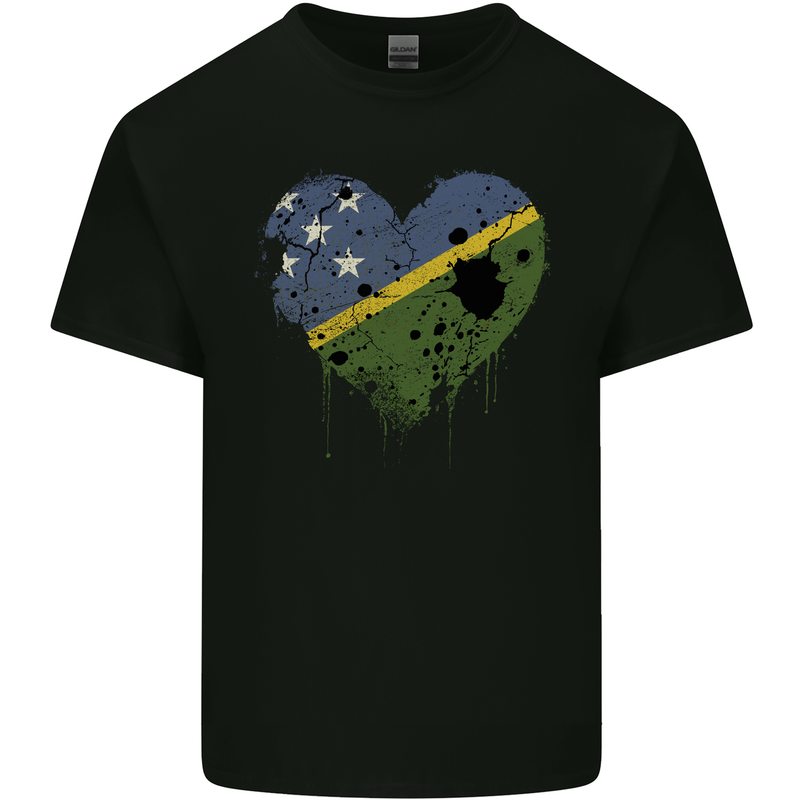 Love Solomon Islands Flag Day Football Kids T-Shirt Childrens Black