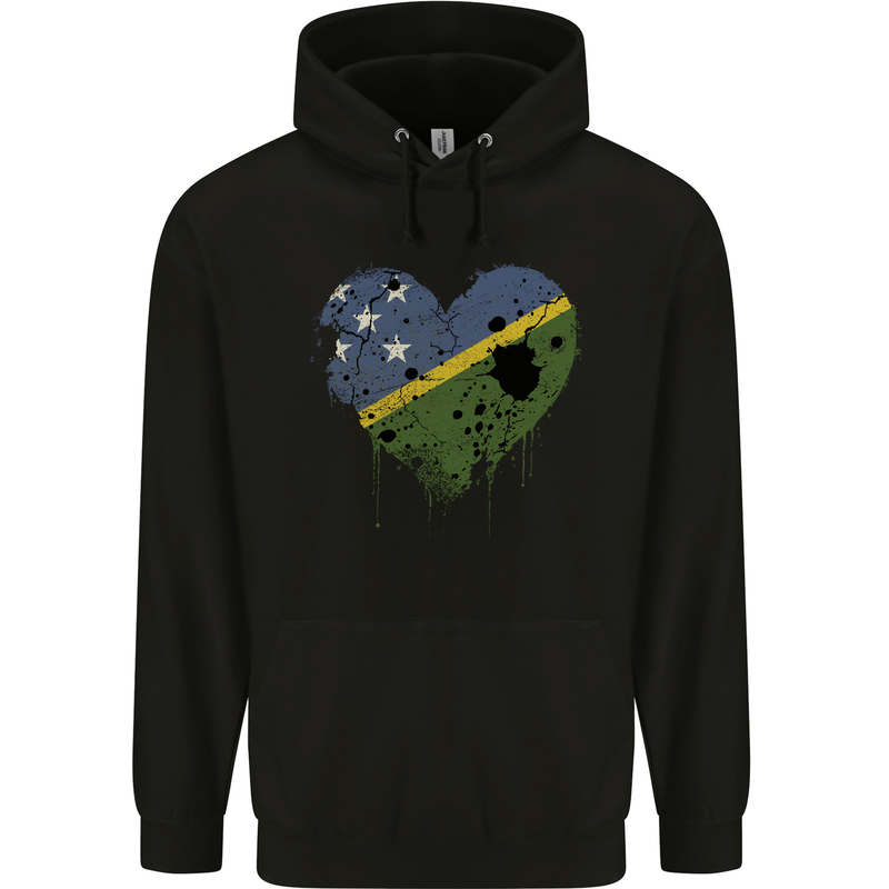 Love Solomon Islands Flag Day Football Mens 80% Cotton Hoodie Black