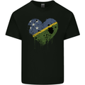 Love Solomon Islands Flag Day Football Mens Cotton T-Shirt Tee Top Black