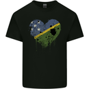 Love Solomon Islands Flag Day Football Mens Cotton T-Shirt Tee Top Black