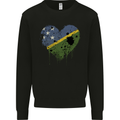 Love Solomon Islands Flag Day Football Mens Sweatshirt Jumper Black