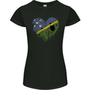 Love Solomon Islands Flag Day Football Womens Petite Cut T-Shirt Black