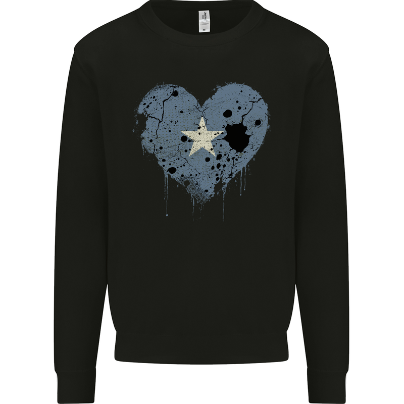 Love Somalia Flag Somalian Day Football Mens Sweatshirt Jumper Black