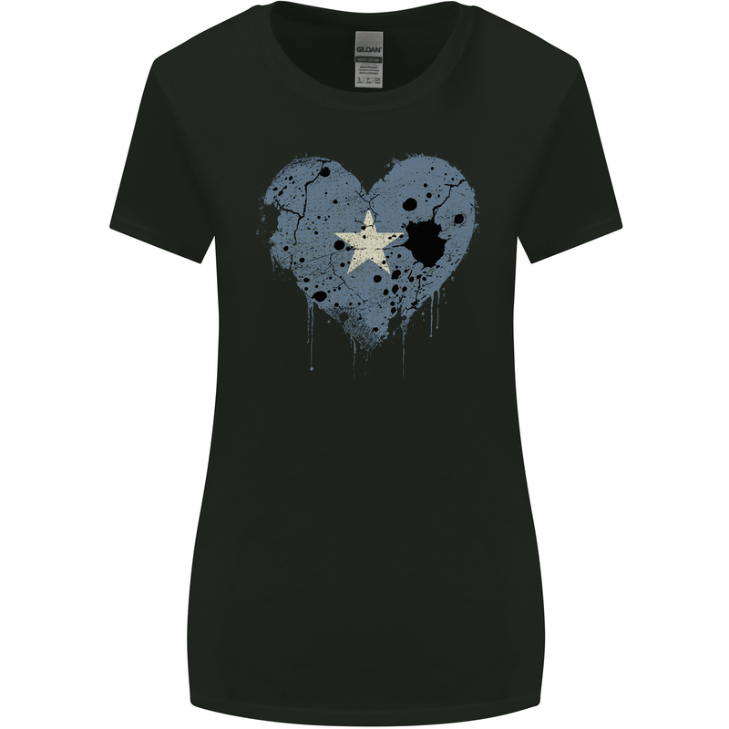 Love Somalia Flag Somalian Day Football Womens Wider Cut T-Shirt Black