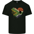 Love South African Flag Africa Day Football Kids T-Shirt Childrens Black
