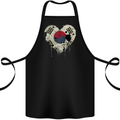Love South Korea Flag Korean Day Football Cotton Apron 100% Organic Black