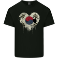 Love South Korea Flag Korean Day Football Mens Cotton T-Shirt Tee Top Black