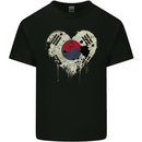 Love South Korea Flag Korean Day Football Mens Cotton T-Shirt Tee Top Black