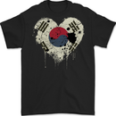 Love South Korea Flag Korean Day Football Mens Gildan Cotton T-Shirt Black