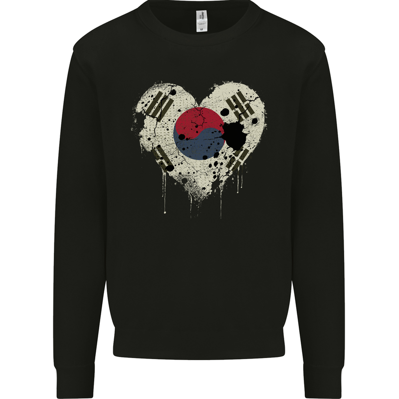 Love South Korea Flag Korean Day Football Mens Sweatshirt Jumper Black