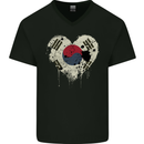 Love South Korea Flag Korean Day Football Mens V-Neck Cotton T-Shirt Black