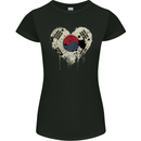 Love South Korea Flag Korean Day Football Womens Petite Cut T-Shirt Black