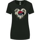 Love South Korea Flag Korean Day Football Womens Wider Cut T-Shirt Black
