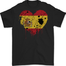 Love Spain Flag Spanish Day Football Mens Gildan Cotton T-Shirt Black