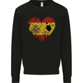 Love Spain Flag Spanish Day Football Mens Sweatshirt Jumper Black