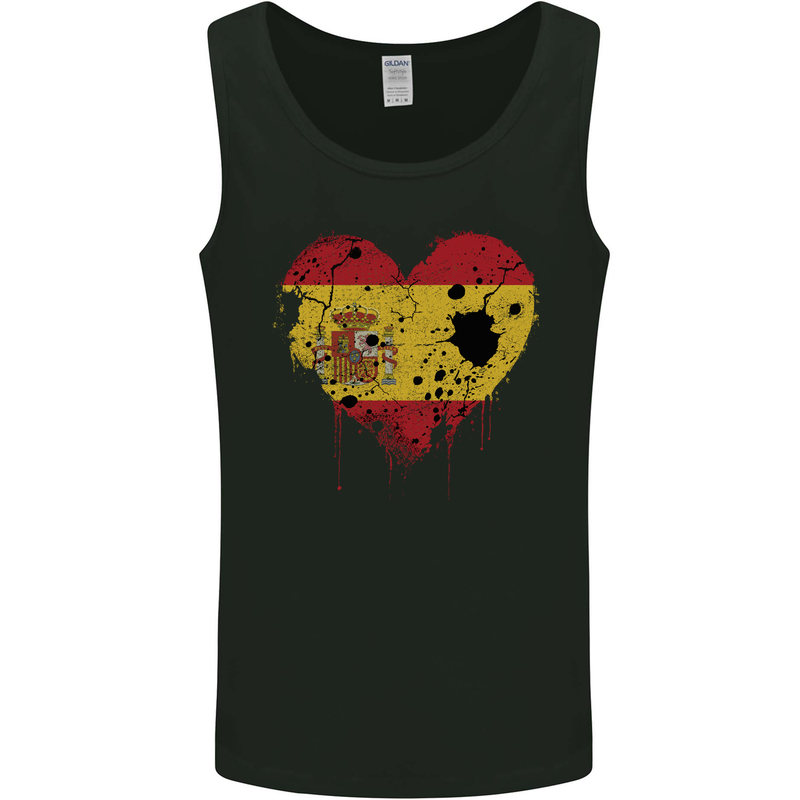 Love Spain Flag Spanish Day Football Mens Vest Tank Top Black