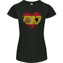 Love Spain Flag Spanish Day Football Womens Petite Cut T-Shirt Black