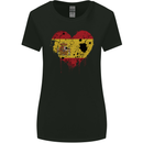 Love Spain Flag Spanish Day Football Womens Wider Cut T-Shirt Black
