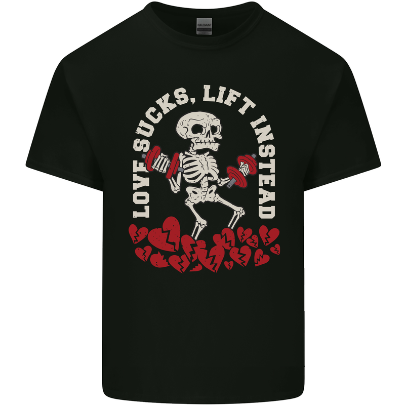 Love Sucks Gym Bodybuilding Singles Day Kids T-Shirt Childrens Black