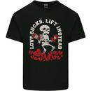 Love Sucks Gym Bodybuilding Singles Day Mens Cotton T-Shirt Tee Top Black