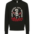 Love Sucks Gym Bodybuilding Singles Day Mens Sweatshirt Jumper Black