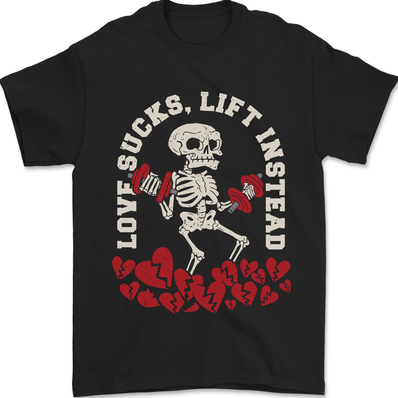Love Sucks Gym Bodybuilding Singles Day Mens T-Shirt 100% Cotton Black
