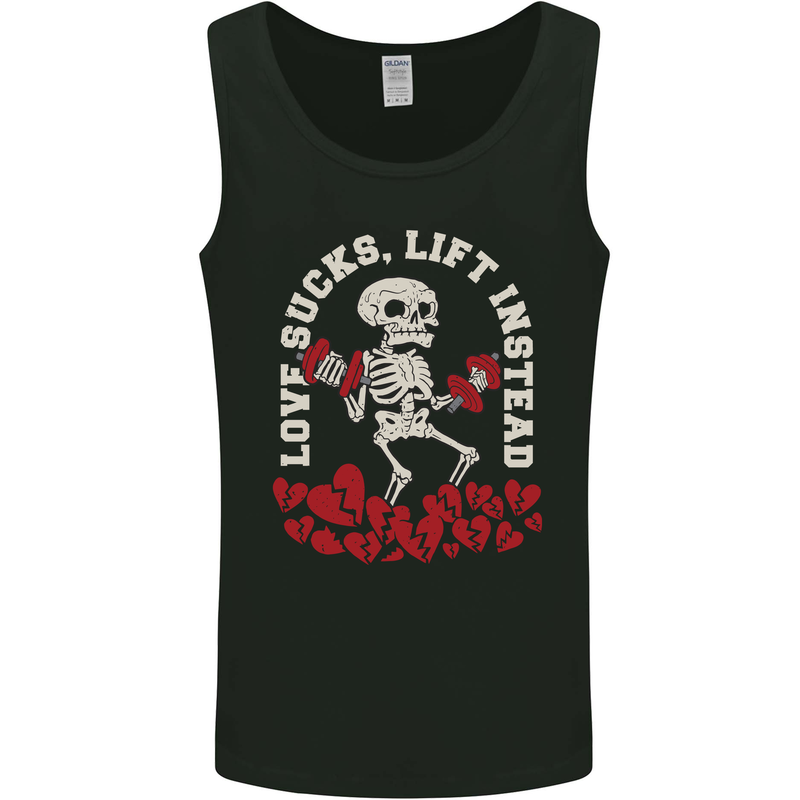 Love Sucks Gym Bodybuilding Singles Day Mens Vest Tank Top Black