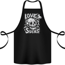 Love Sucks Skull Anti Valentines Day Singles Day Cotton Apron 100% Organic Black