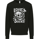 Love Sucks Skull Anti Valentines Day Singles Day Mens Sweatshirt Jumper Black