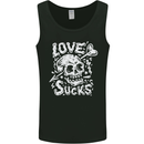 Love Sucks Skull Anti Valentines Day Singles Day Mens Vest Tank Top Black