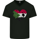 Love Sudan Flag Sudanese Day Football Mens V-Neck Cotton T-Shirt Black